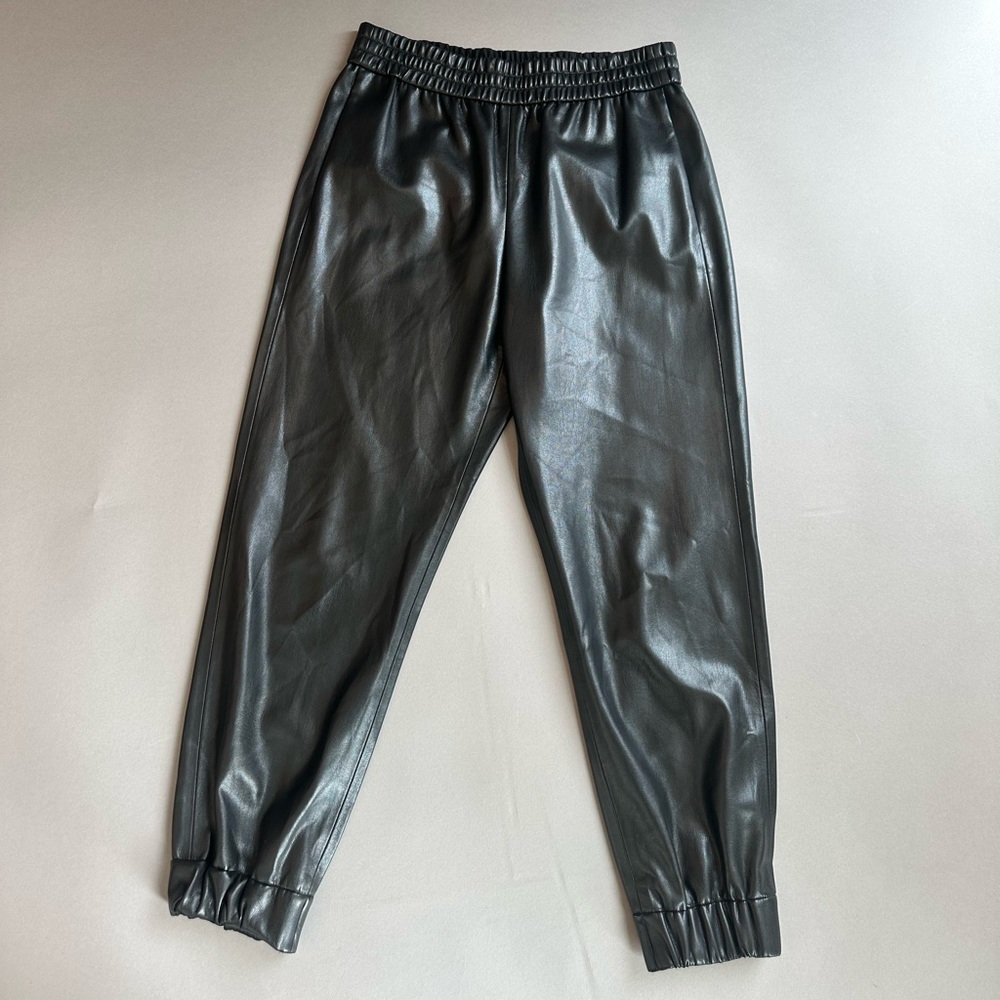 Alice & Olivia Faux Leather Joggers